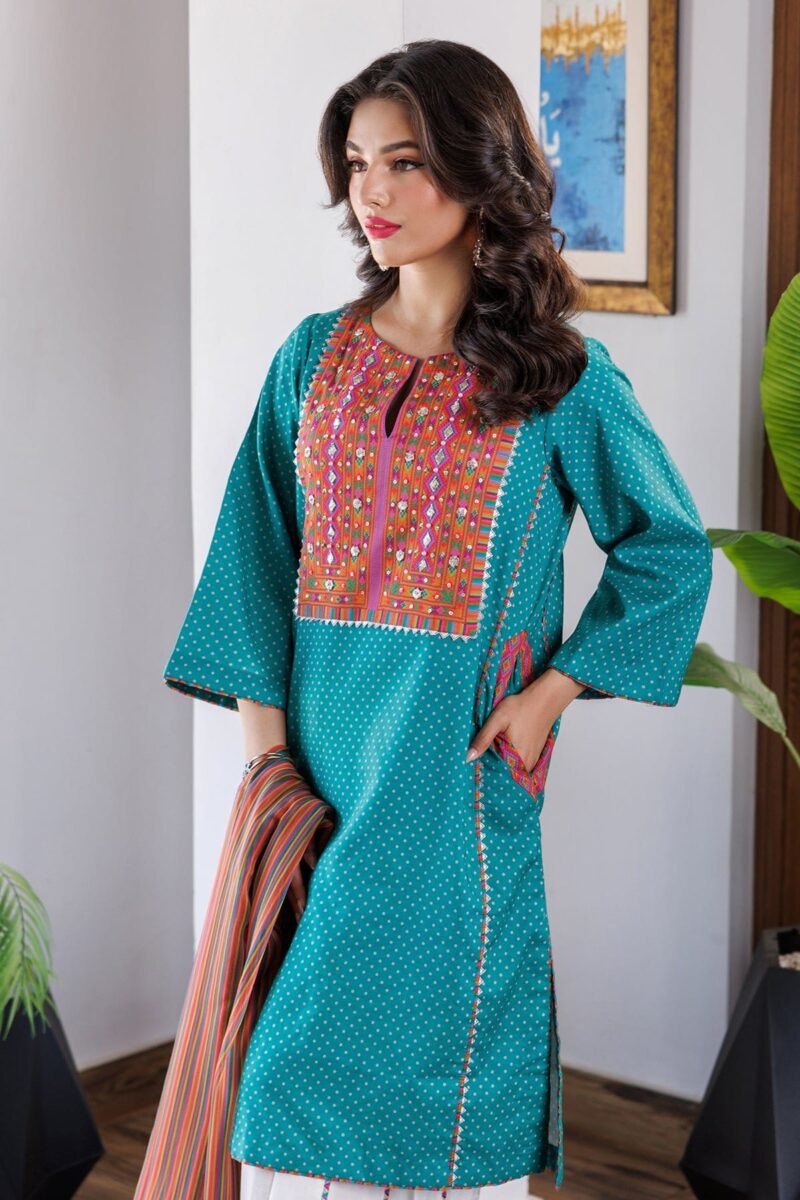 Charizma 3 Pc Printed Lawn Shirt With Chiffon Dupatta And Trouser Cnp 4 031