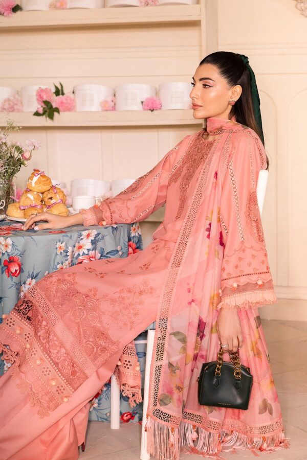 Saad Shaikh Lamour D-01 Blossom Lamour Embroidered Luxury Lawn Collection 2024