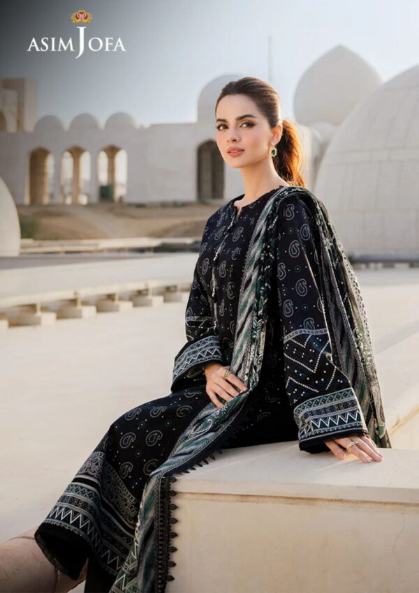 Asim Jofa Am24 01 Monochrome Lawn Collection