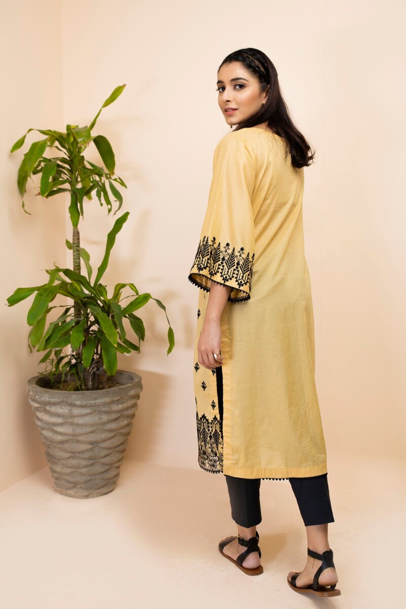 Motifz 2484-BAIGE-PALM EMBROIDERED LAWN STITCHED Casuals