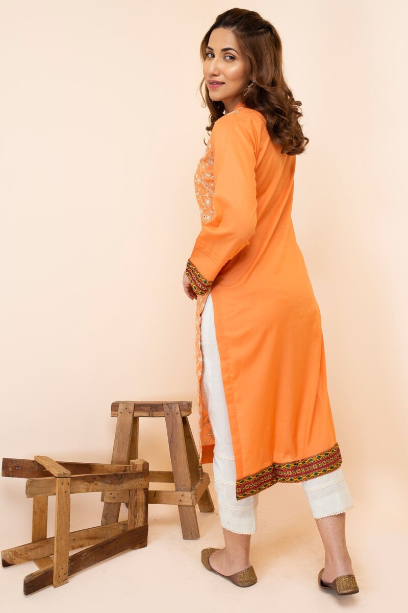 Motifz 2490-RUSTY-SIDES EMBROIDERED LAWN STITCHED Casuals