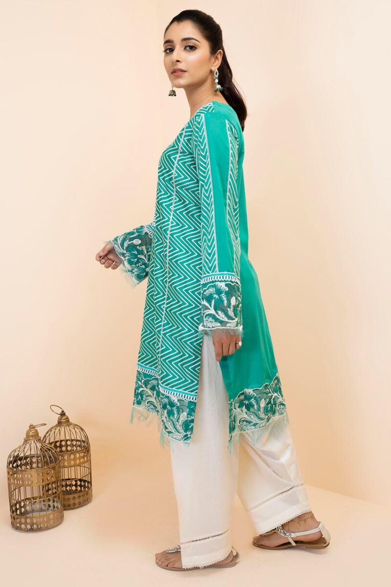 Motifz 2499-GO-GREEN EMBROIDERED LAWN STITCHED Casuals