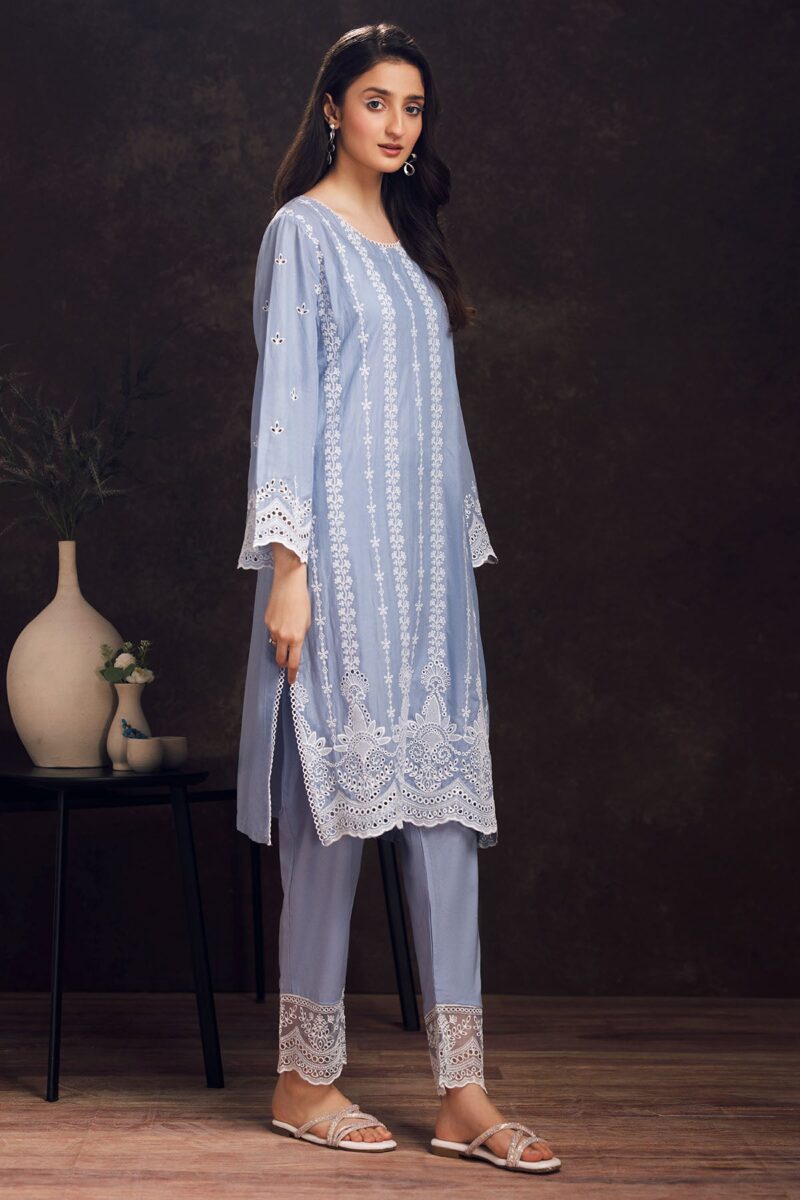 Motifz 3986-GREY SCHIFFLI EMBROIDERED LAWN STITCHED Casuals