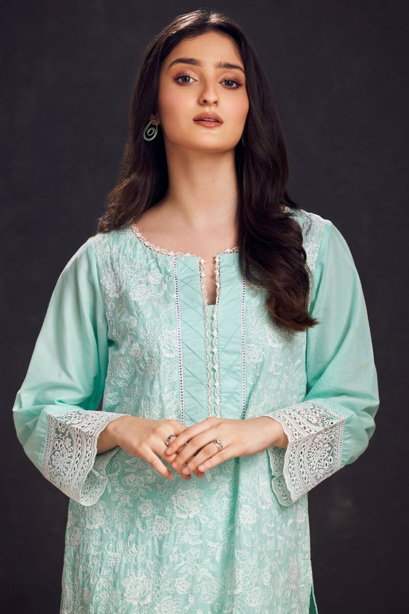 Motifz 3998-SEA-GREEN SCHIFFLI EMBROIDERED LAWN STITCHED Casuals