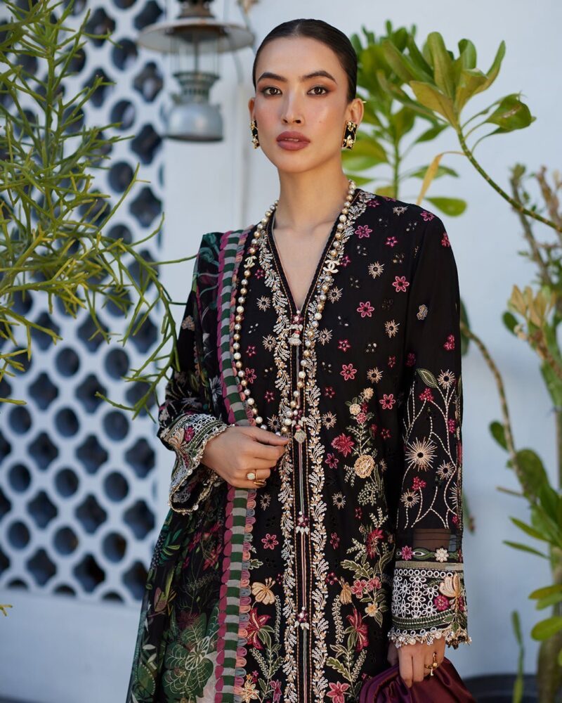 Faiza Saqlain Merle Embroidered Lawn 3pc Suit Collection 2024