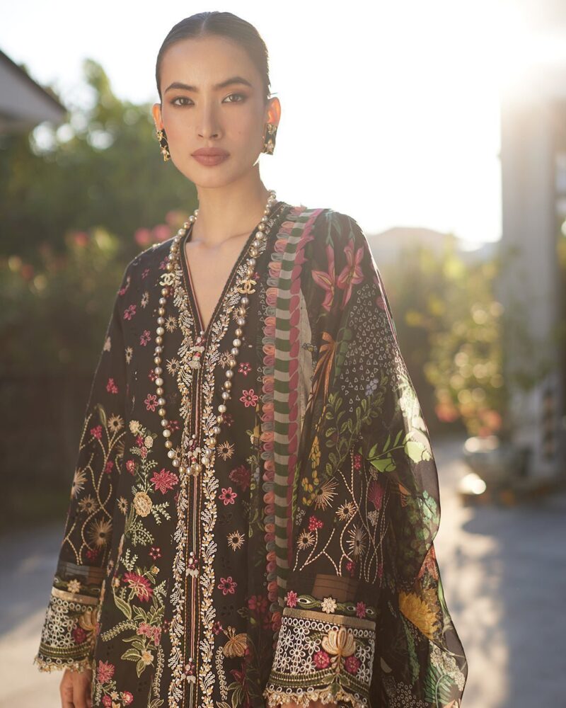 Faiza Saqlain Merle Embroidered Lawn 3pc Suit Collection 2024