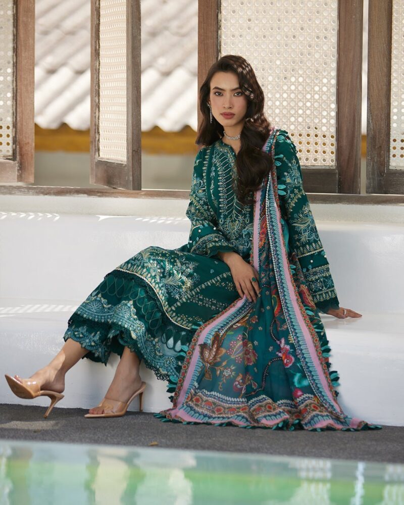 Faiza Saqlain Milena Embroidered Lawn 3pc Suit Collection 2024