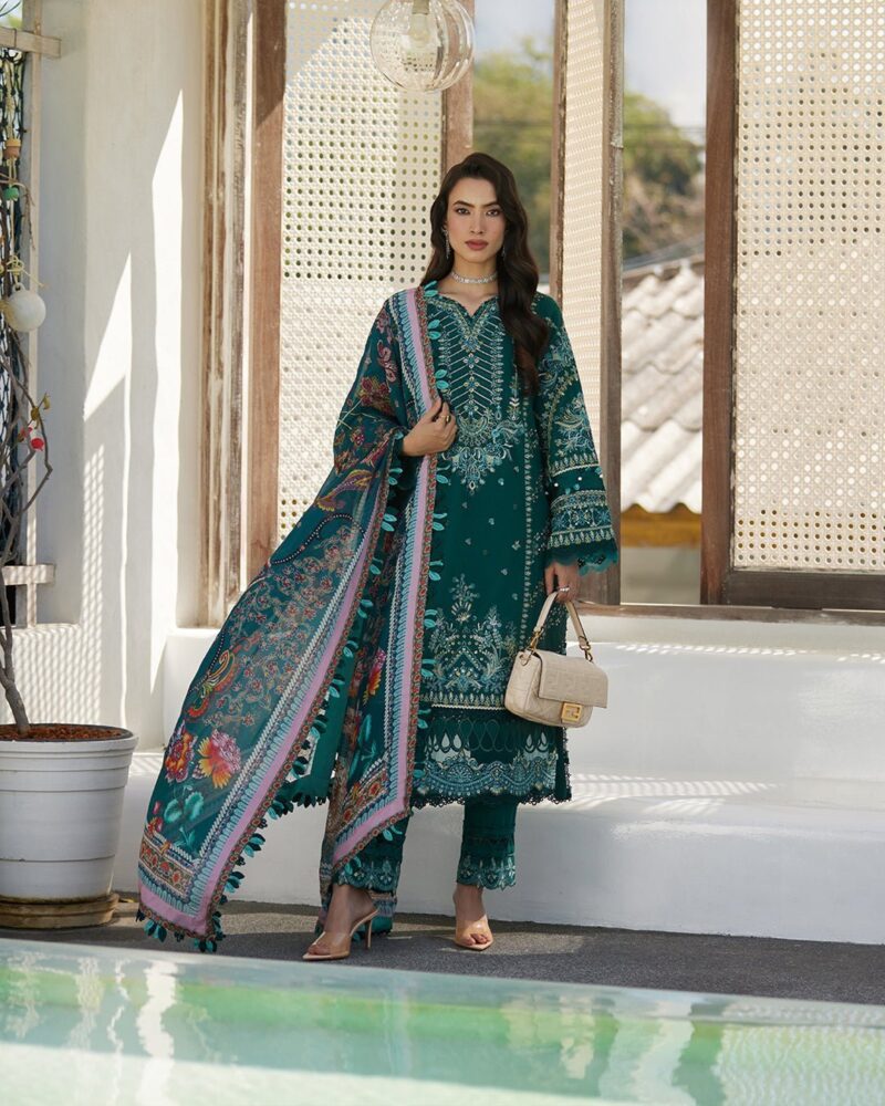 Faiza Saqlain Milena Embroidered Lawn 3pc Suit Collection 2024