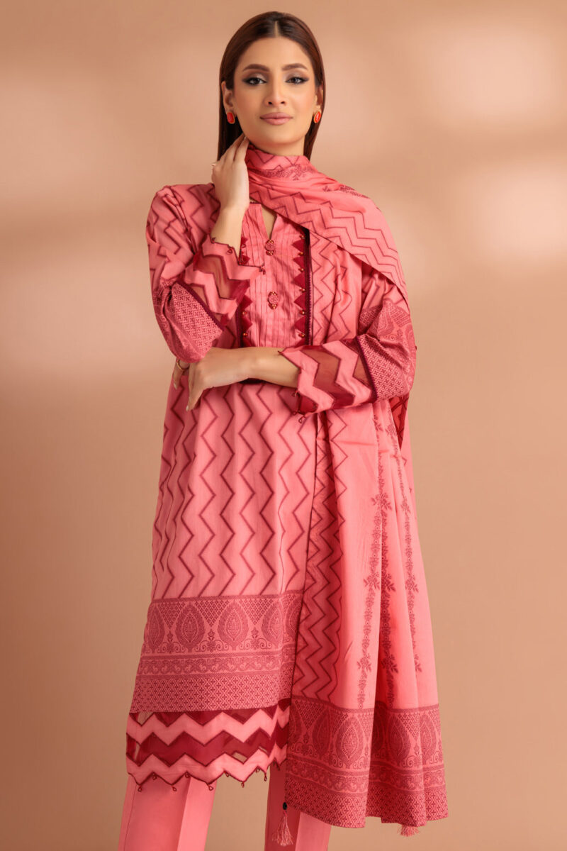 product Bonanza Satrangi Pink Jacquard 3 Piece Pwj3233p13 Festive Pret 2024