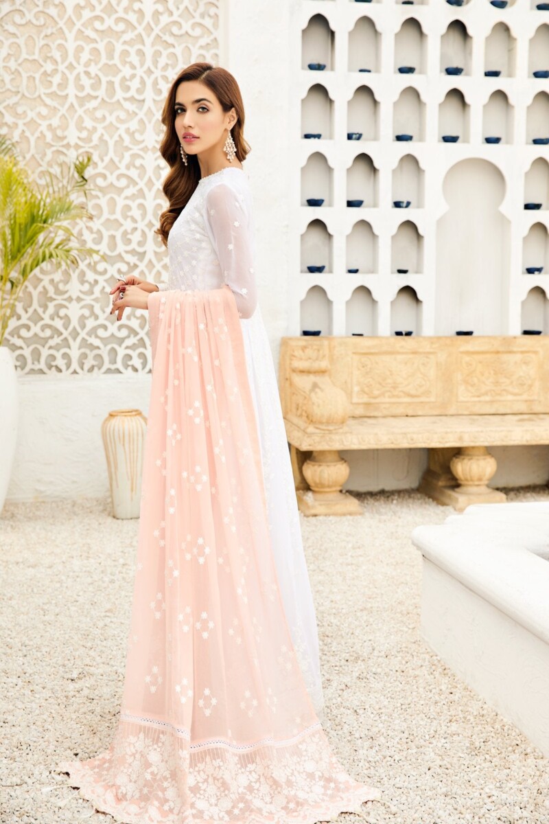 product Alizeh Af Ch 2038 Peach Pearl Embroidered Chiffon