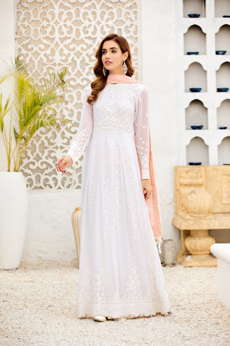 product Alizeh Af Ch 2038 Peach Pearl Embroidered Chiffon