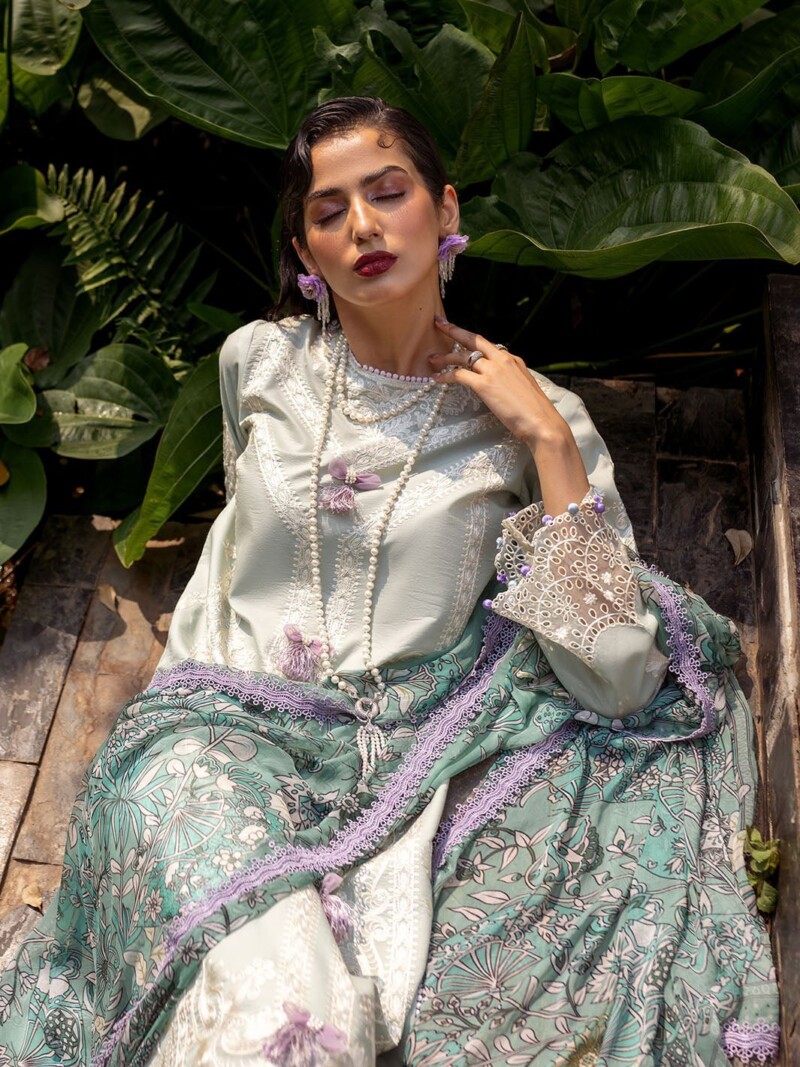 product Roheenaz Dahlia Rnz-05a Gardenia Embroidered Lawn 3pc Suit Collection 2024