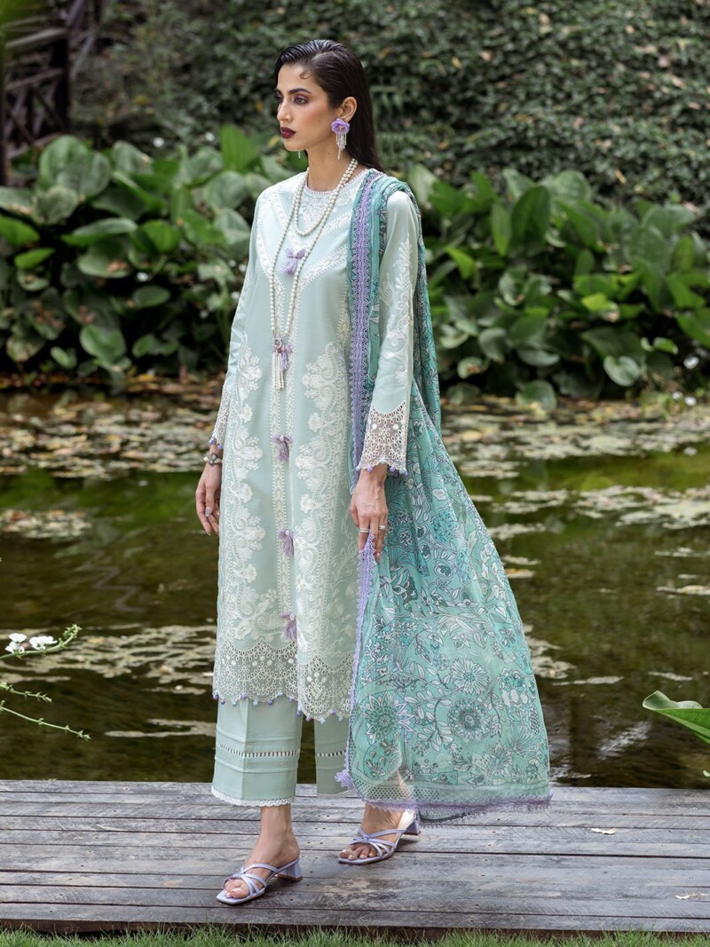 product Roheenaz Dahlia Rnz-05a Gardenia Embroidered Lawn 3pc Suit Collection 2024