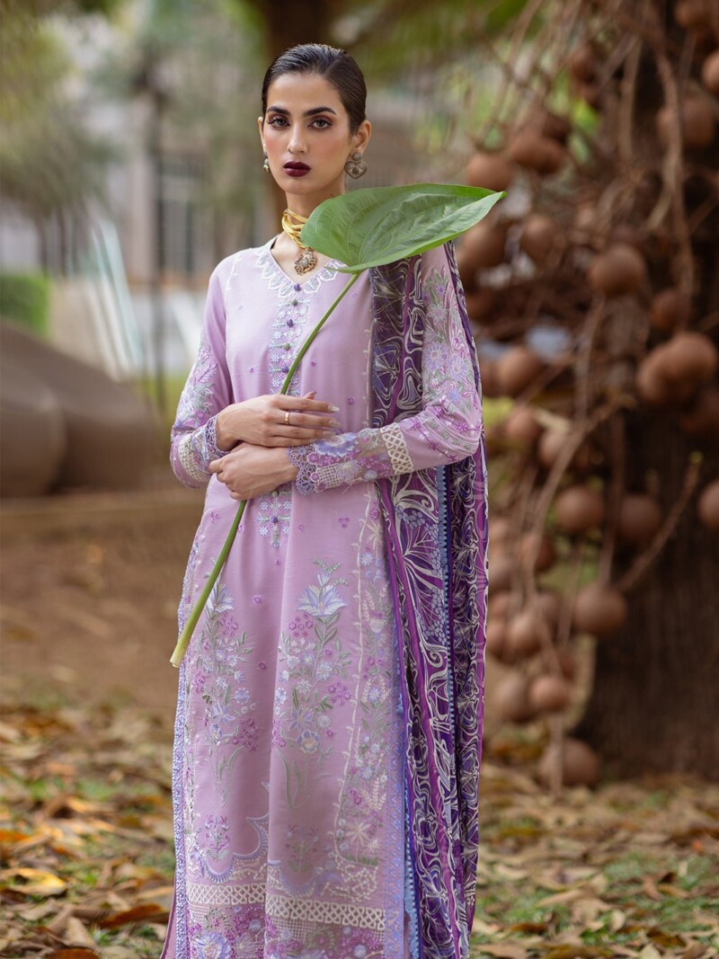 product Roheenaz Dahlia Rnz-06a Hyacinth Embroidered Lawn 3pc Suit Collection 2024