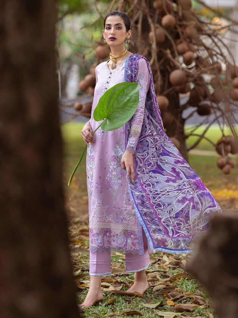 product Roheenaz Dahlia Rnz-06a Hyacinth Embroidered Lawn 3pc Suit Collection 2024