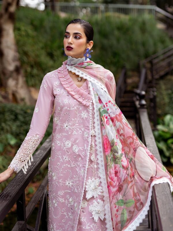 Roheenaz Dahlia Rnz-08a Lily Embroidered Lawn 3pc Suit Collection 2024