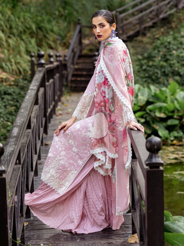 Roheenaz Dahlia Rnz-08a Lily Embroidered Lawn 3pc Suit Collection 2024