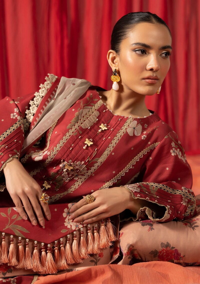 Alizeh Als24 06 Russet Sheen Lawn Collection