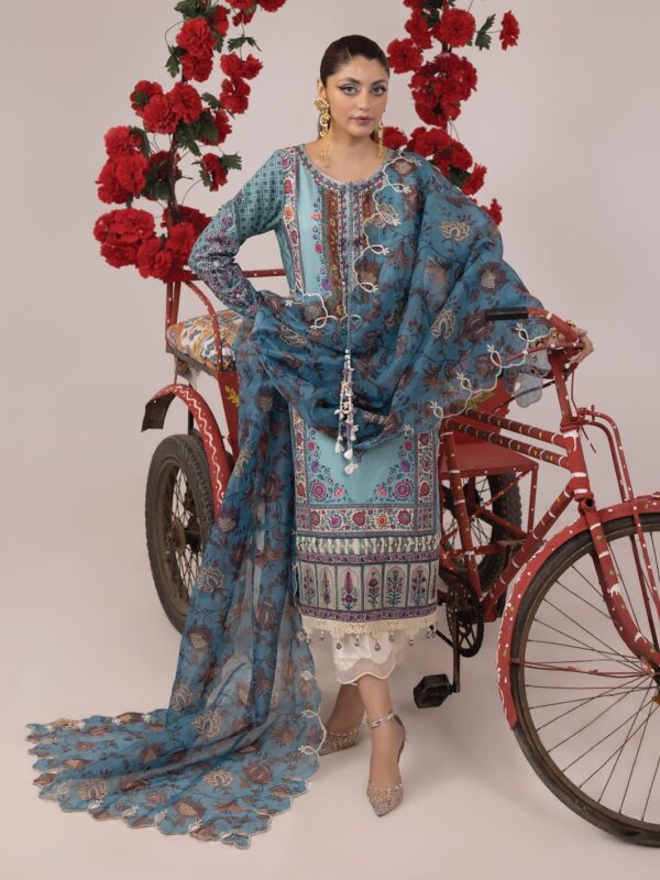 Faiza Faisal Rampa Embroidered Lawn 3pc Suit Collection 2024