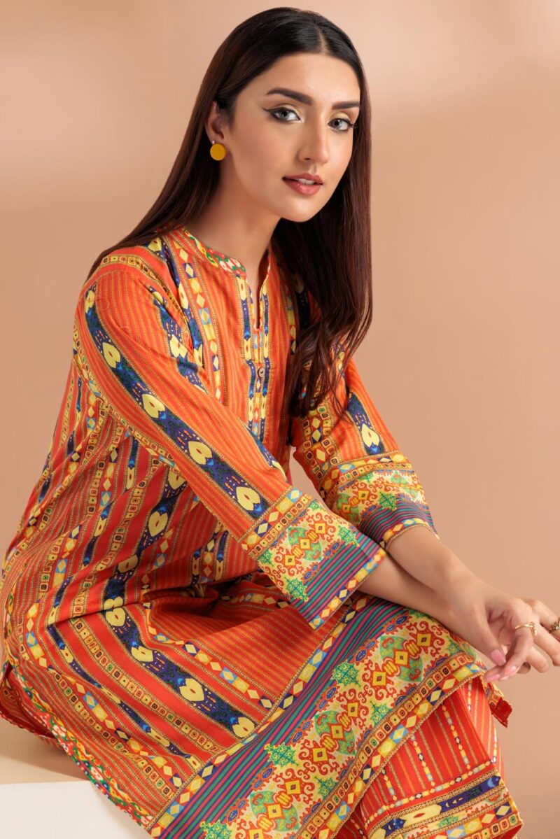 Bonanza Satrangi Orange Lawn 2 Piece Sa2242p01 Co Ord Sets