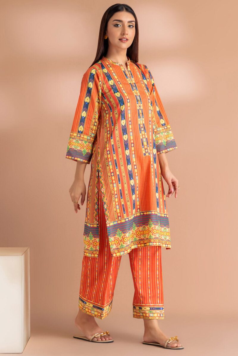 Bonanza Satrangi Orange Lawn 2 Piece Sa2242p01 Co Ord Sets