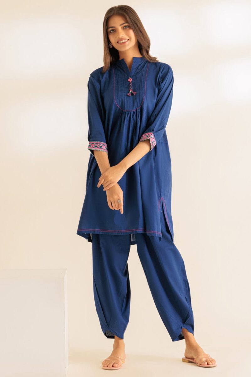 Bonanza Satrangi Blue Cambric 2 Piece Sa2242p02 Co Ord Sets