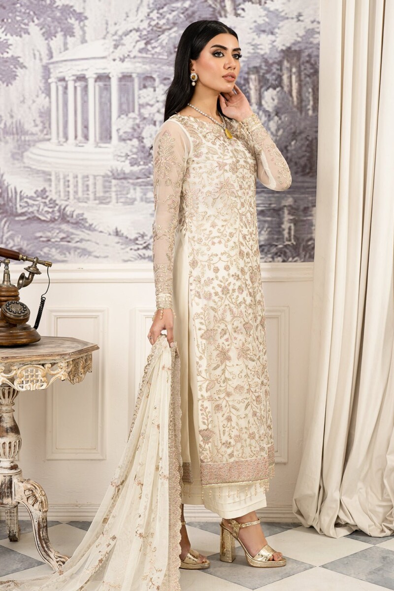 product Zarif Afsanah Zaf 03 Neelam Luxury Embroidered Net 3pc Collection 2024