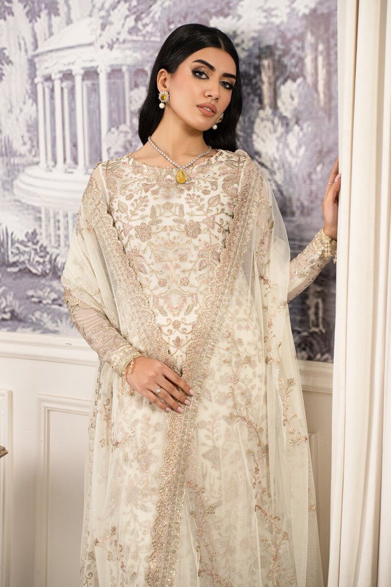 product Zarif Afsanah Zaf 03 Neelam Luxury Embroidered Net 3pc Collection 2024