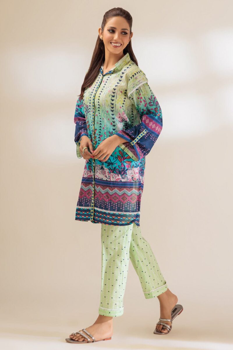 Bonanza Satrangi L Green Lawn 2 Piece Sak232p06 Co Ord Sets