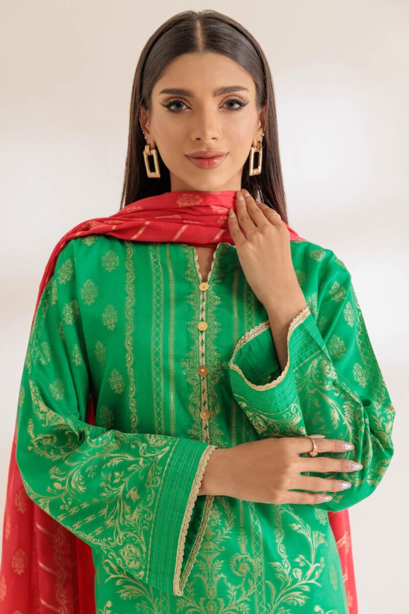 Bonanza Satrangi Green Jacquard 3 Piece Sj5243p03 Festive Pret 2024