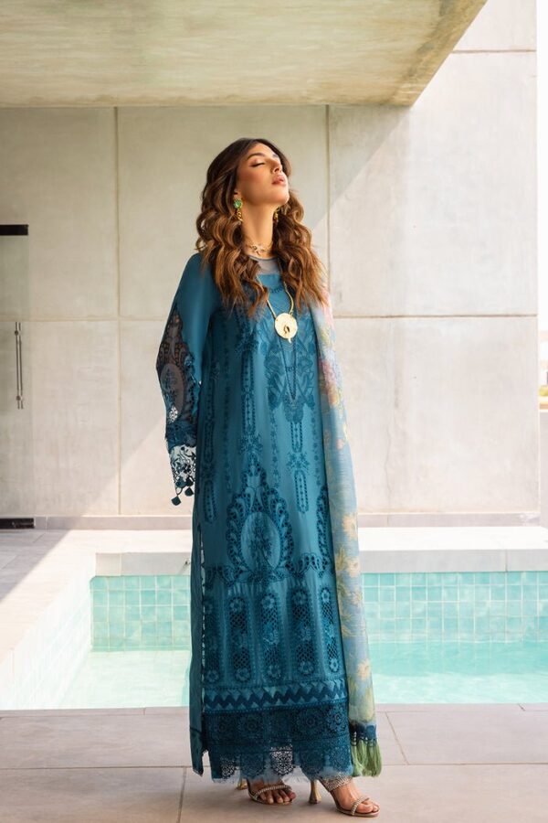 Saira Rizwan Srll24-07 Sapphire Embroidered Luxury Lawn 3Pc Suit Collection 2024