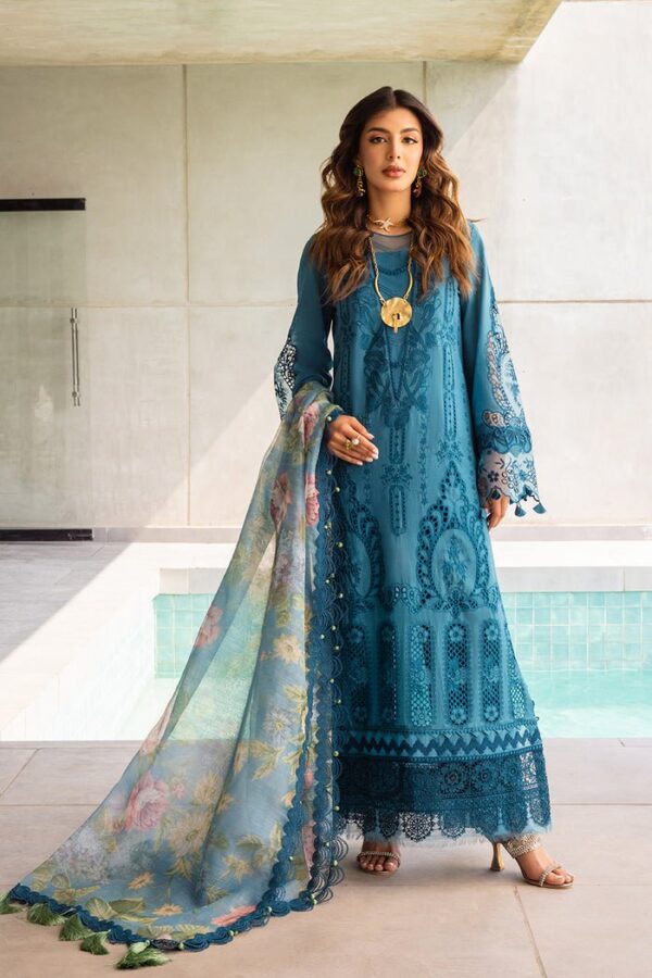 Saira Rizwan Srll24-07 Sapphire Embroidered Luxury Lawn 3Pc Suit Collection 2024