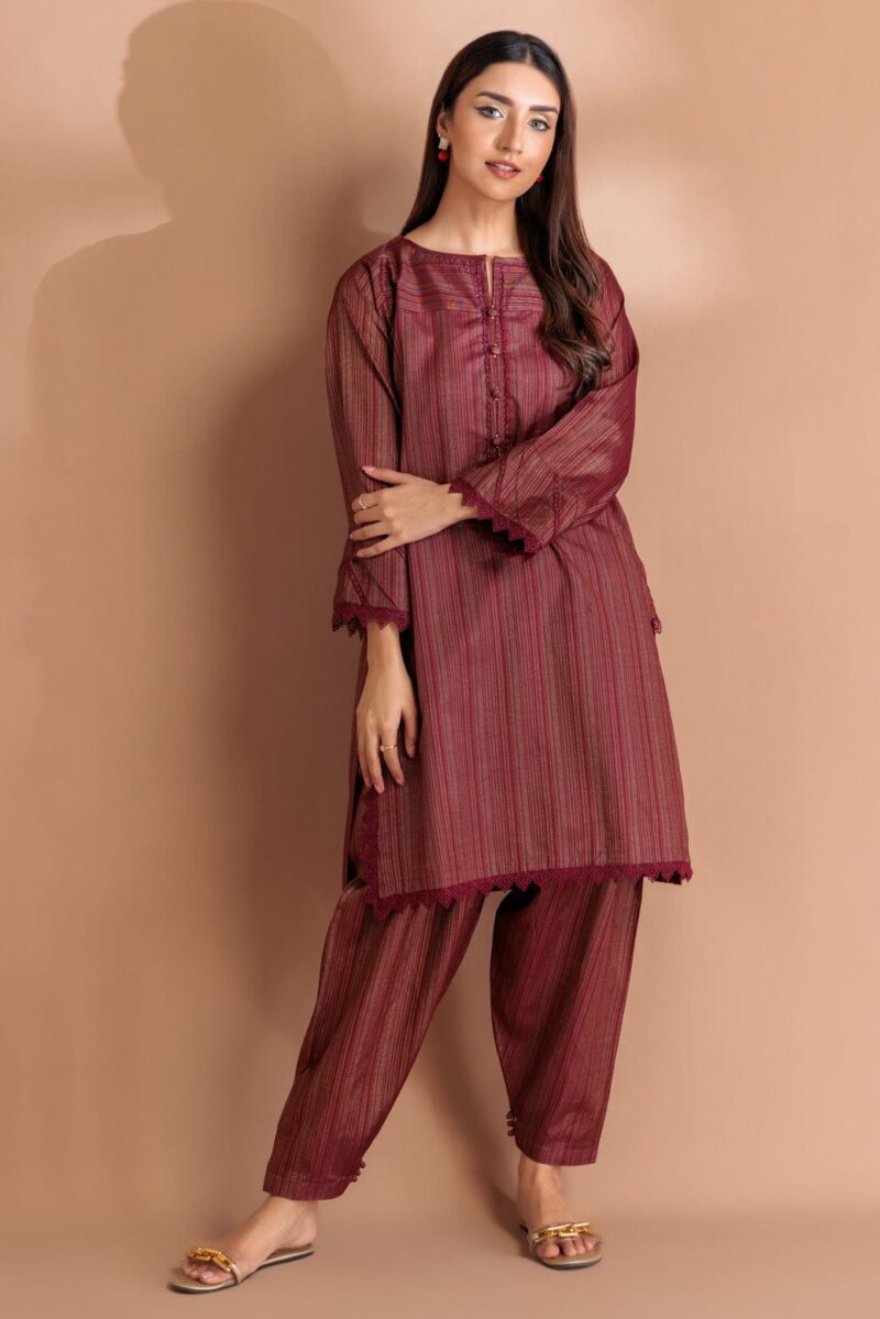 Bonanza Satrangi Maroon Lawn 2 Piece Srls232p50 Co Ord Sets