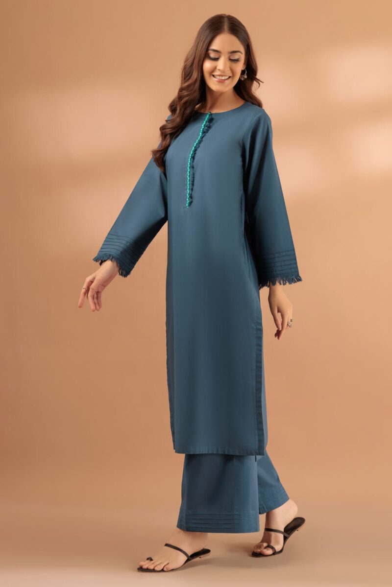 Bonanza Satrangi Teal Cambric 2 Piece Ss1242p05 Co Ord Sets