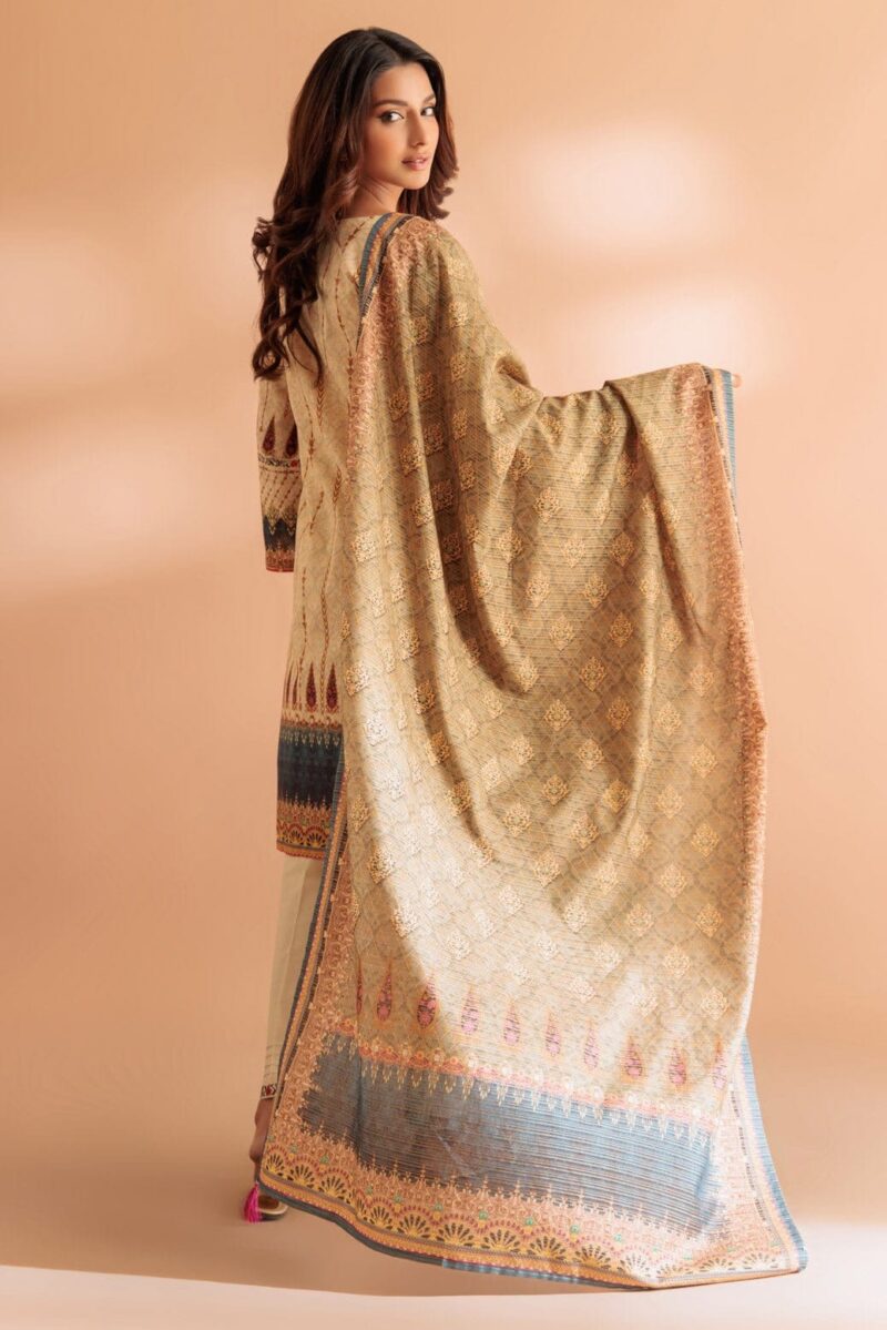 Bonanza Satrangi Beige Lawn 3 Piece Ss1243p08 Summer Collection 24