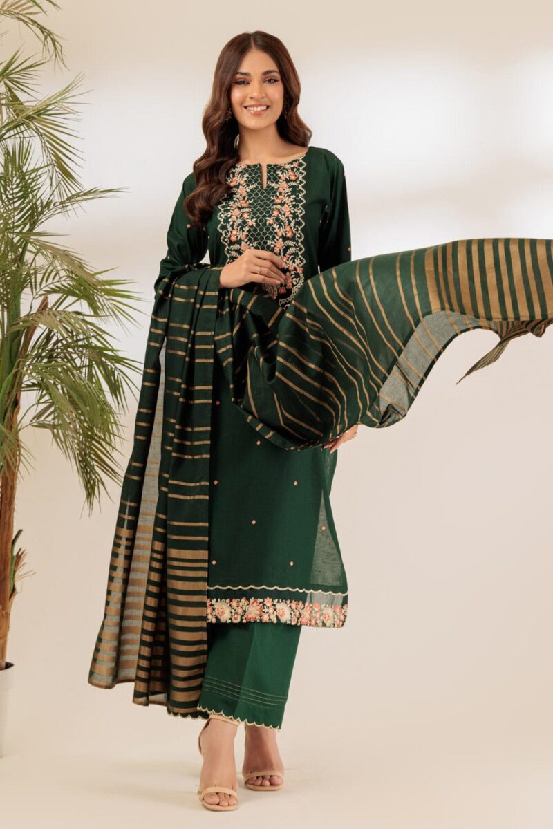 Bonanza Satrangi Green Cambric 3 Piece Ss1243p21 Festive Pret 2024