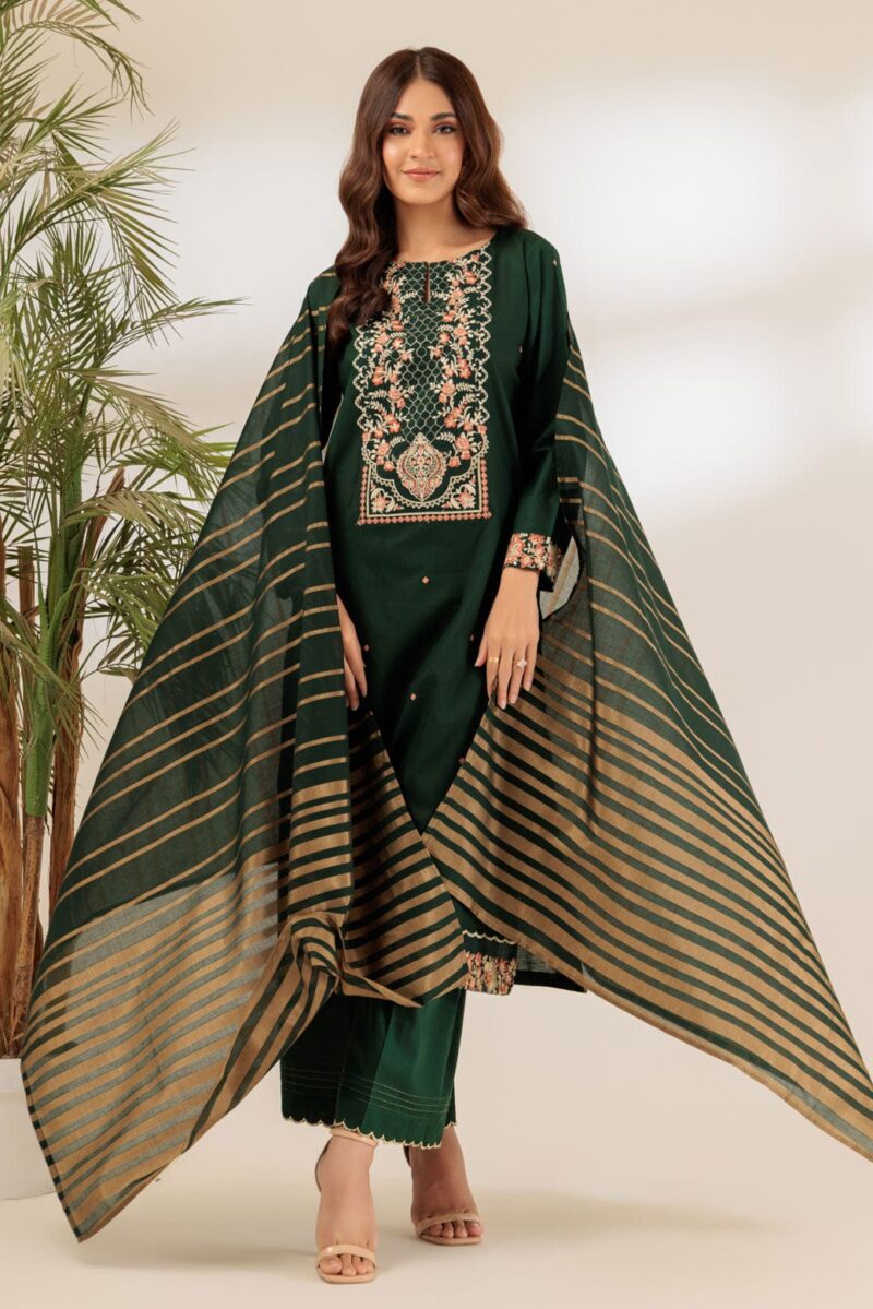 Bonanza Satrangi Green Cambric 3 Piece Ss1243p21 Festive Pret 2024