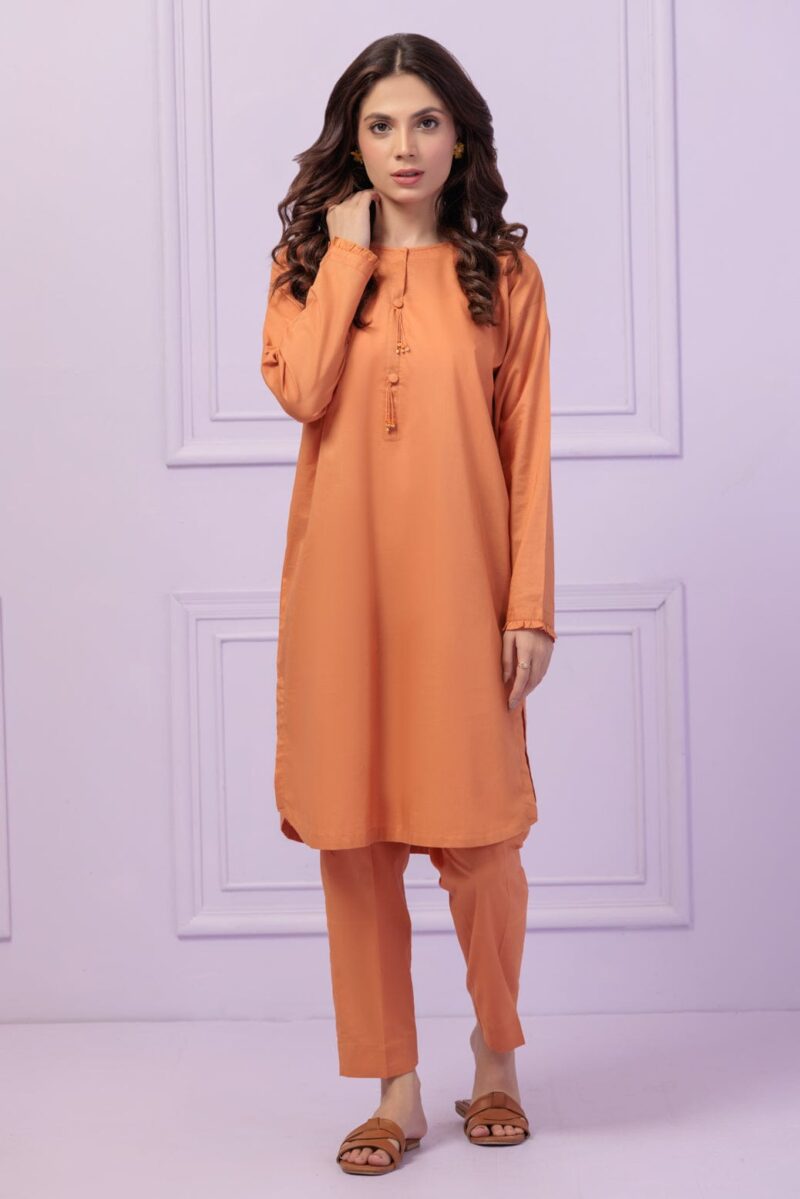 Bonanza Satrangi Orange Cambric 2 Piece Ss2242p23 Co Ord Sets