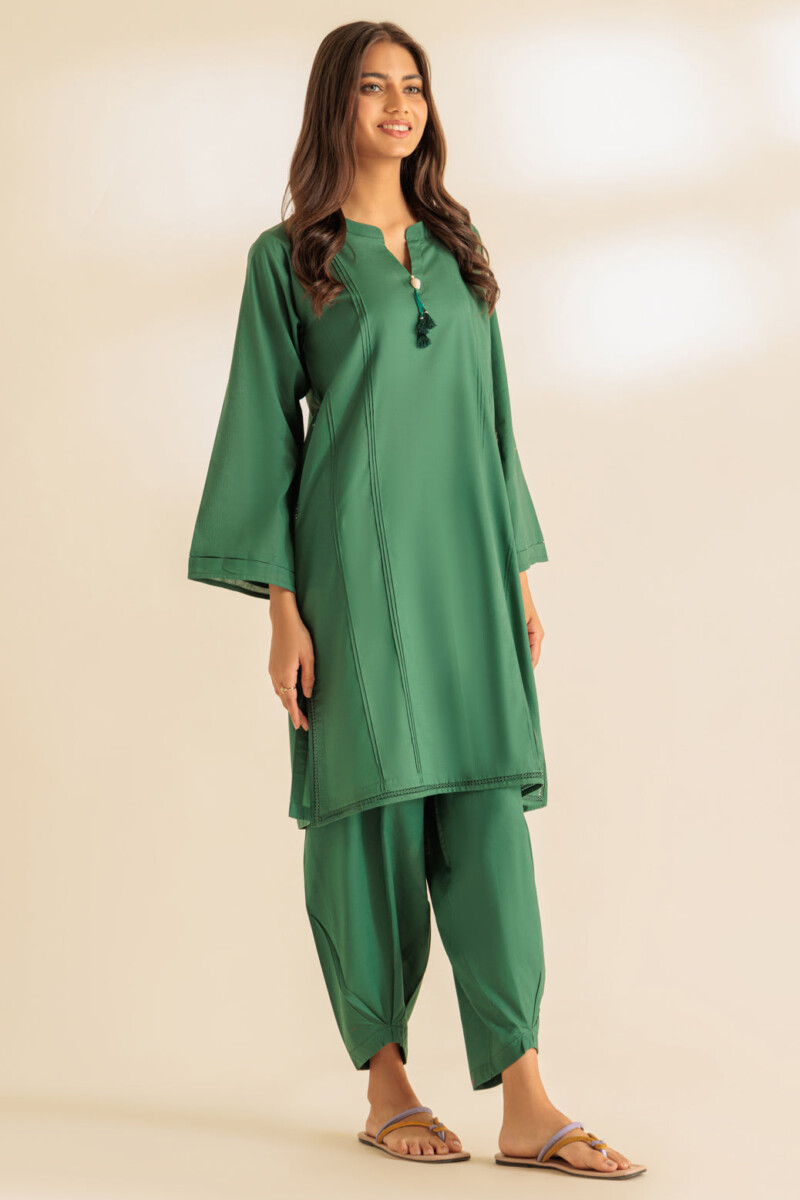 product Bonanza Satrangi Green Yarn Dyed 2 Piece Ss2242p25 Co Ord Sets