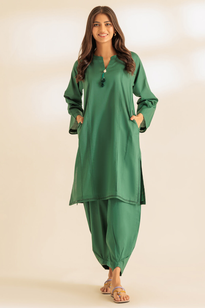 product Bonanza Satrangi Green Yarn Dyed 2 Piece Ss2242p25 Co Ord Sets