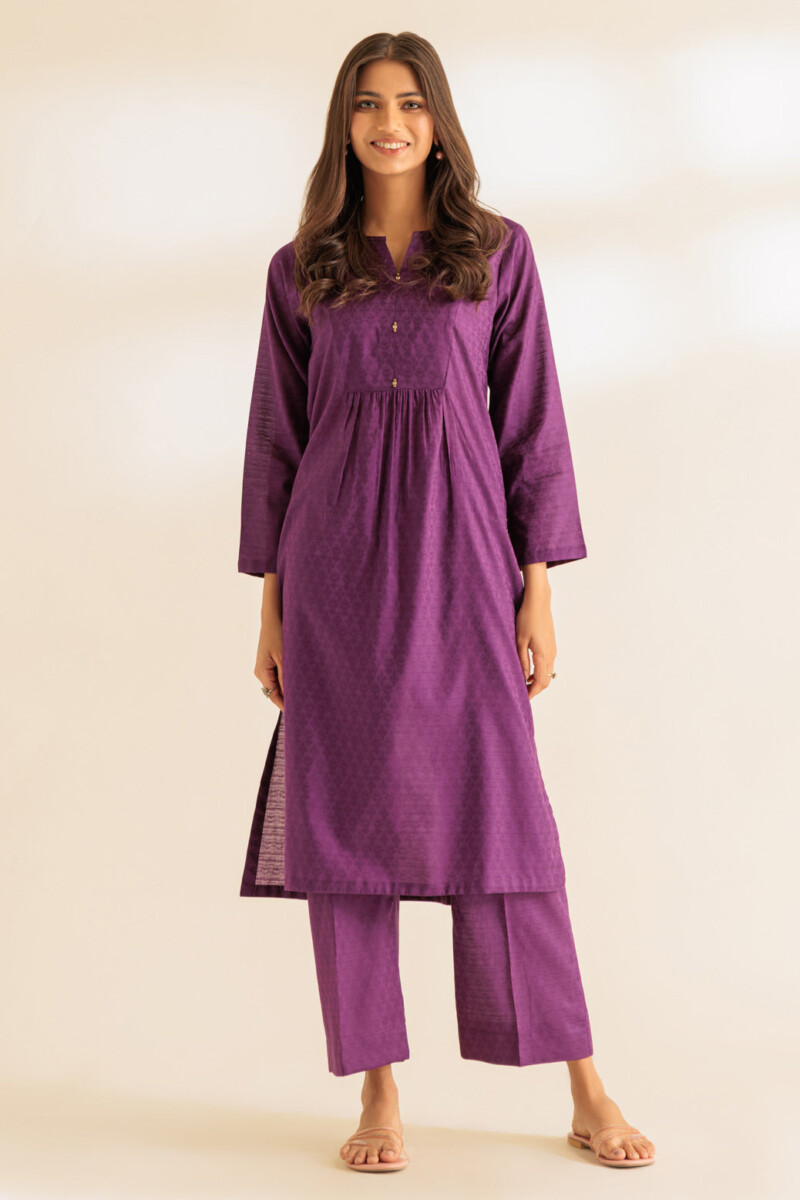 product Bonanza Satrangi Purple Jacquard 2 Piece Ss2242p44 Co Ord Sets