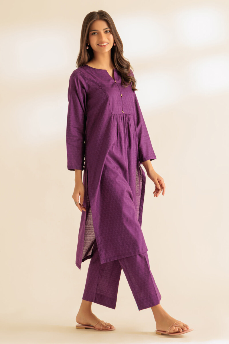 product Bonanza Satrangi Purple Jacquard 2 Piece Ss2242p44 Co Ord Sets