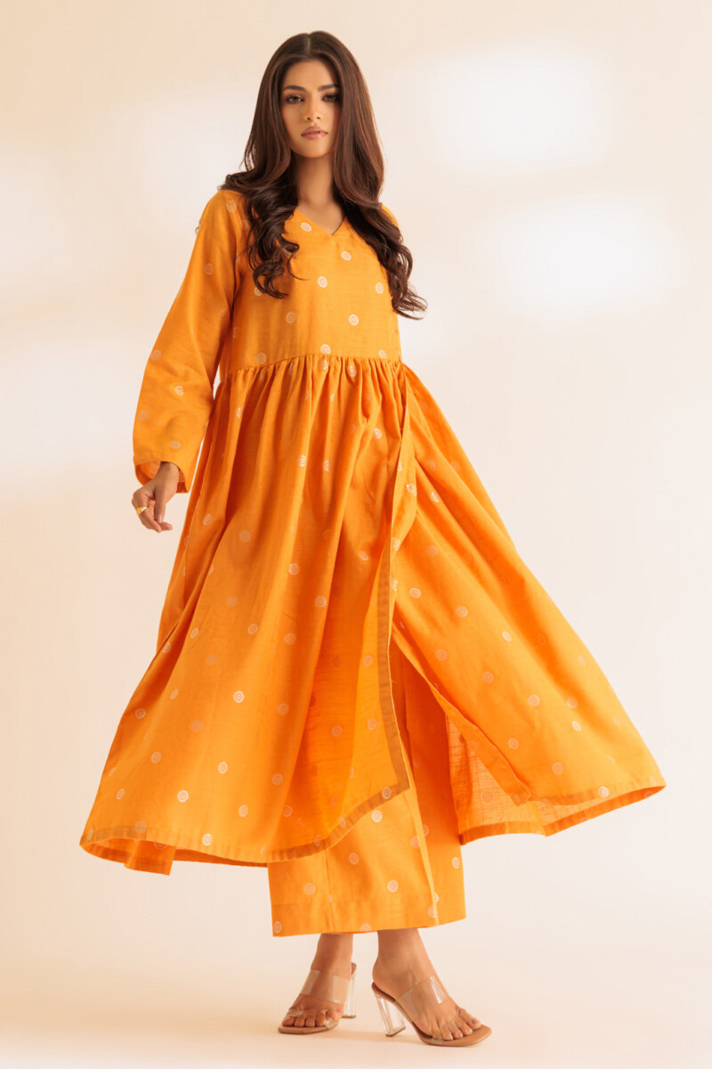 product Bonanza Satrangi Orange Angrakha 2 Piece Ss2242p46 Co Ord Sets