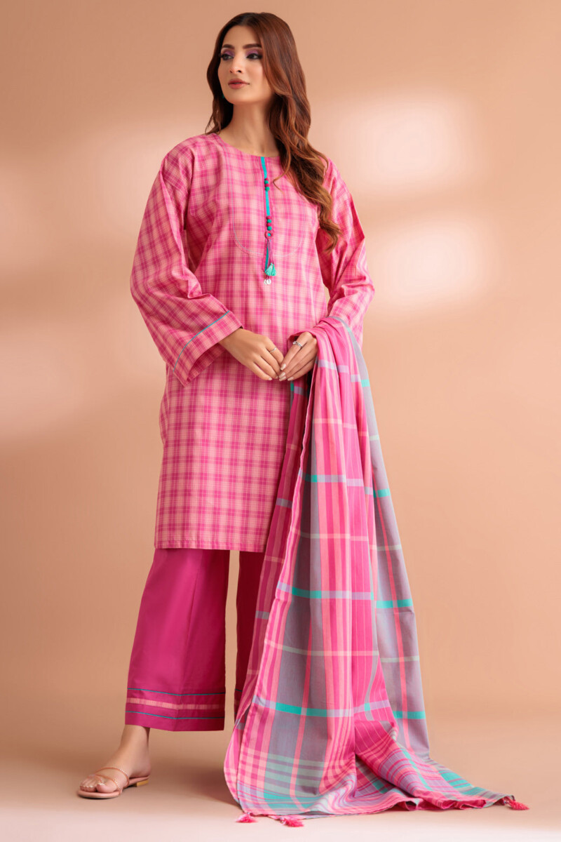 product Bonanza Satrangi Pink Yarn 3 Piece Ss2243p05 Summer Collection 24