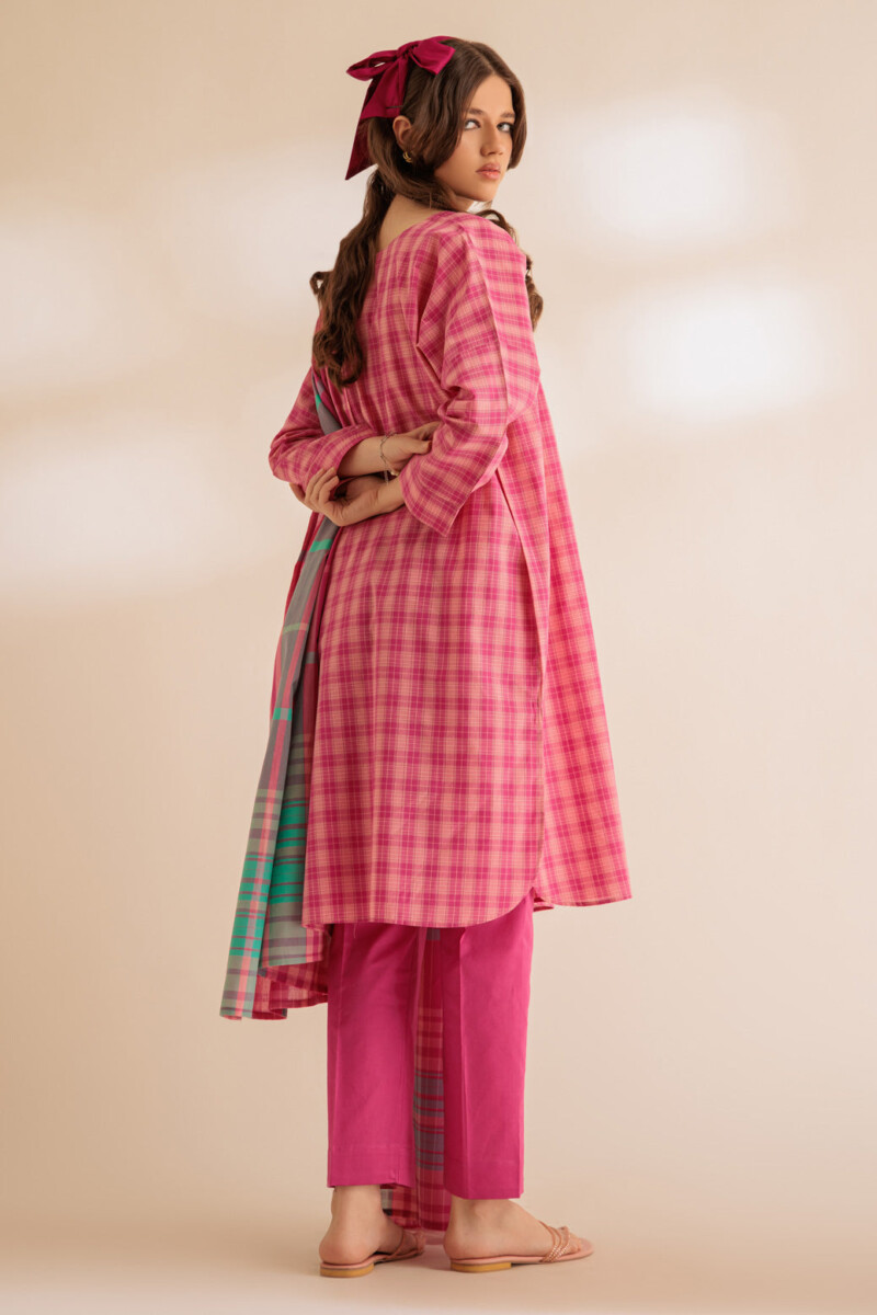 product Bonanza Satrangi Pink Yarn Dyed 3 Piece Ss2243p103 Summer Collection 24