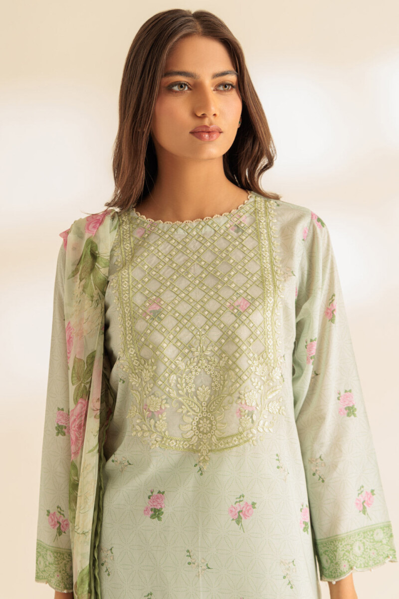 product Bonanza Satrangi L Green Lawn 3 Piece Ss2243p105 Summer Collection 24