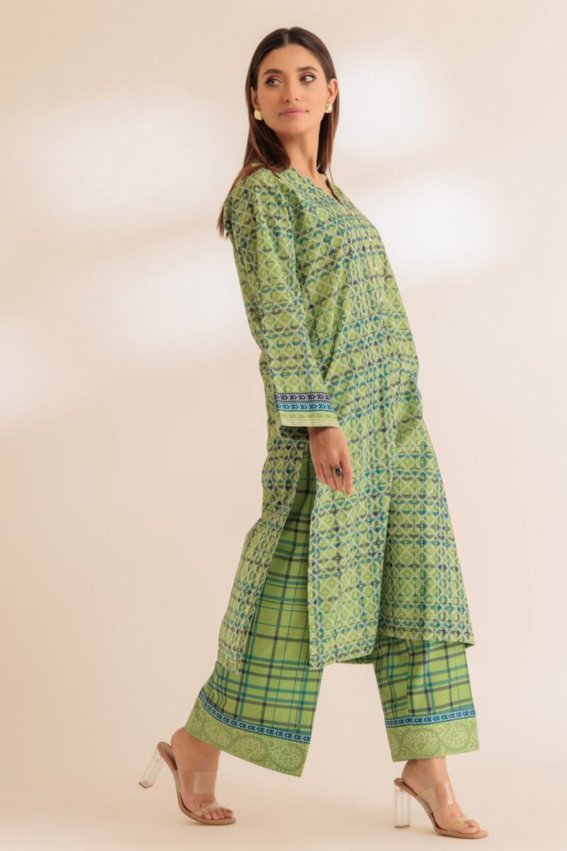 Bonanza Satrangi Green Lawn 2 Piece Ss5242p11 Co Ord Sets