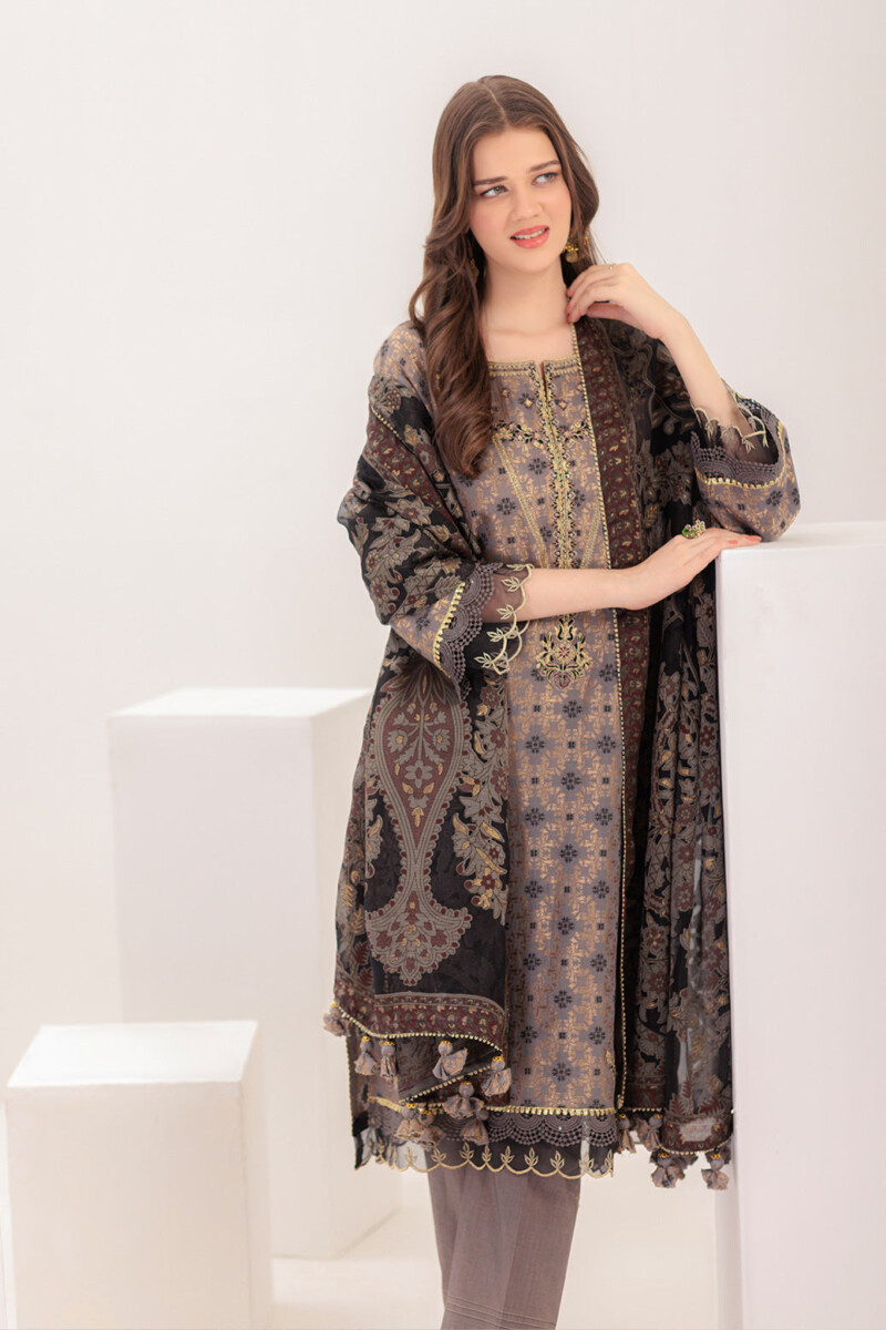 product Bonanza Satrangi Grey Broshia 3 Piece Ss5243p09 Festive Pret 2024