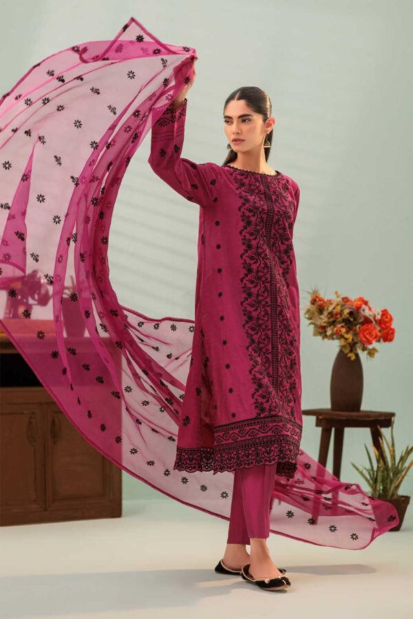 Bonanza Satrangi Pink Raw Silk 3 Piece Ss5243P14 Festive Pret 2024