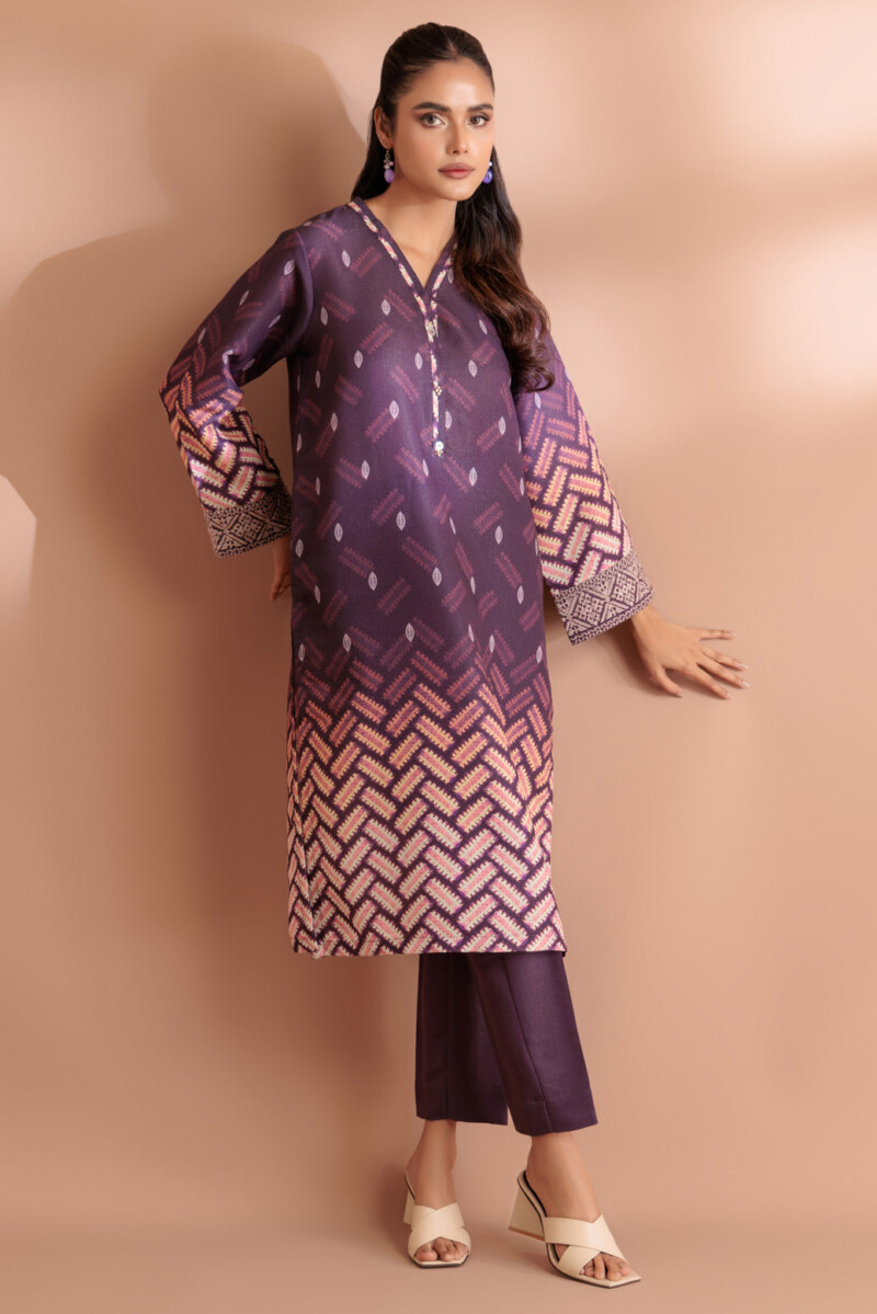 product Bonanza Satrangi Purple Shimmery 2 Piece Ss6242p12 Co Ord Sets